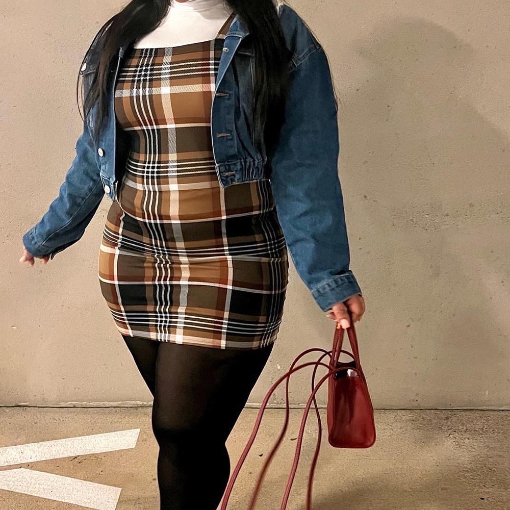 Fitted Plaid Dress